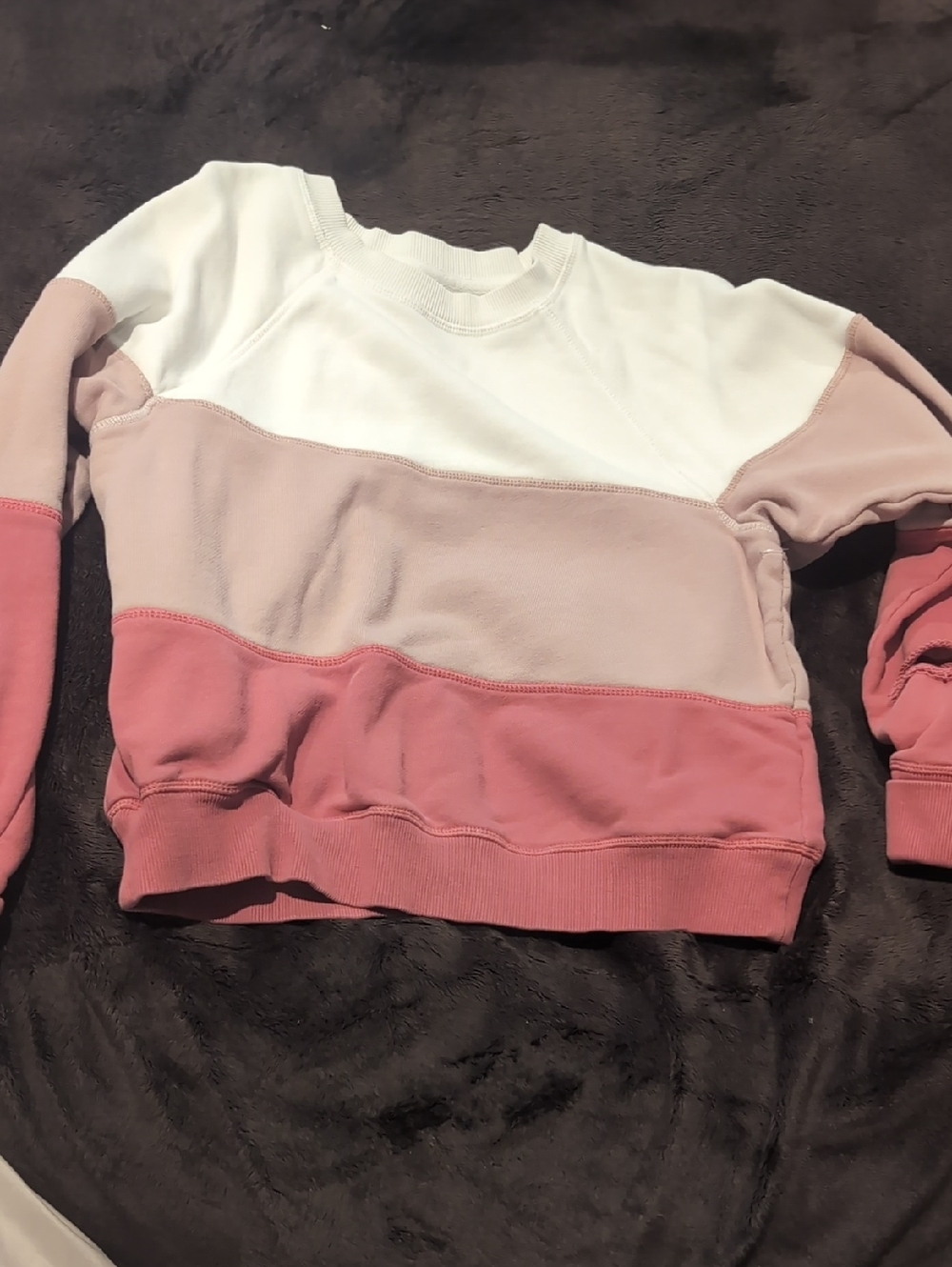 Spiritual Gangster White, Blush & Rose Colorblock Crewneck Sweater